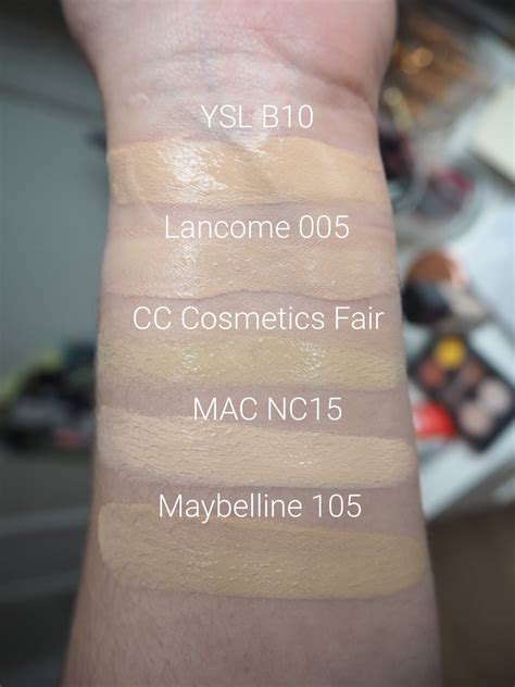 ysl longwear foundation swatches|ysl foundation shade guide.